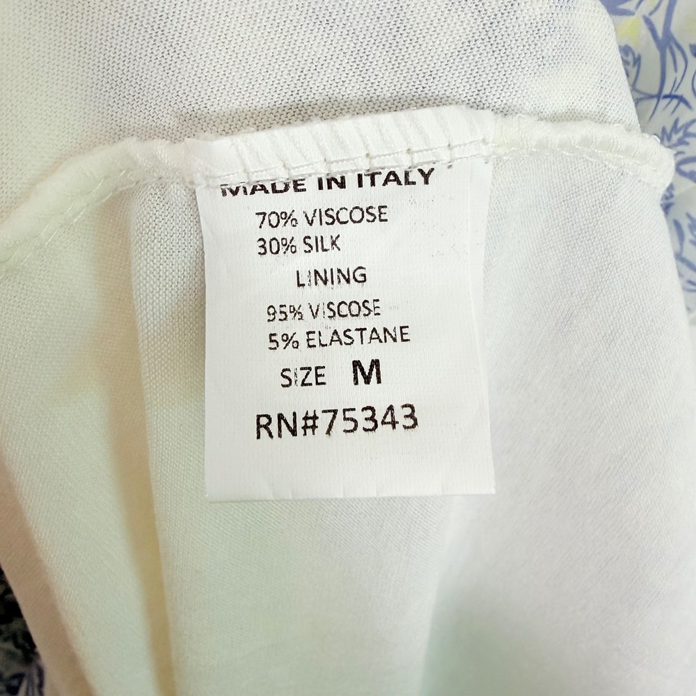 Lara G. Guidotti Blue White Damask Silk Blend Sleeveless Maxi Dress Size M Italy - Picture 6 of 7